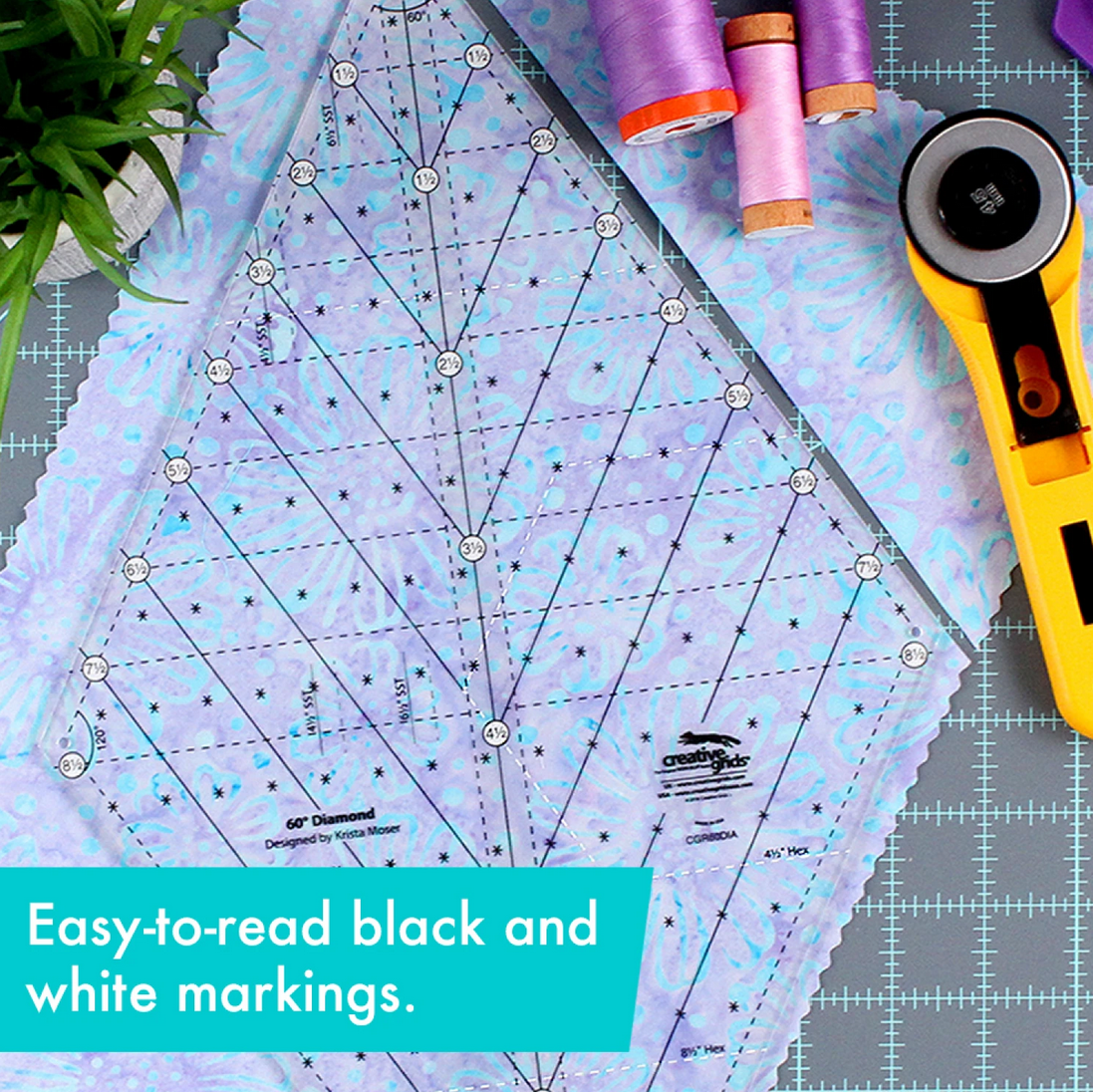 Calico Ruler Creative Grids Quilt Ruler - 60 Degree Diamond – Calico Hutch