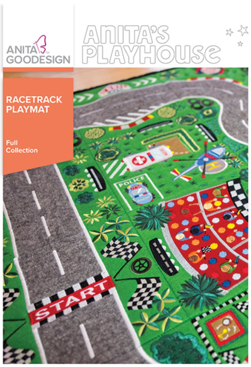 Anita's Playhouse Racetrack Playmat Machine Embroidery